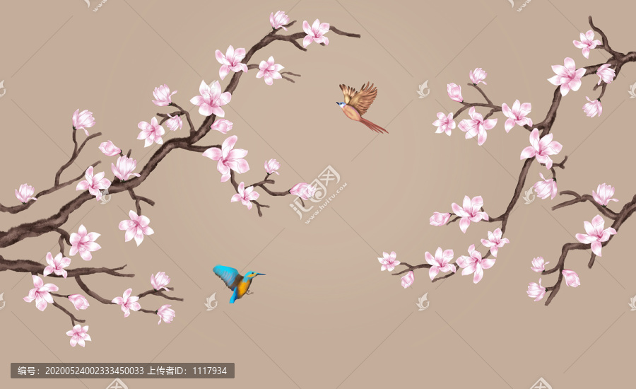 玉蘭花背景墻