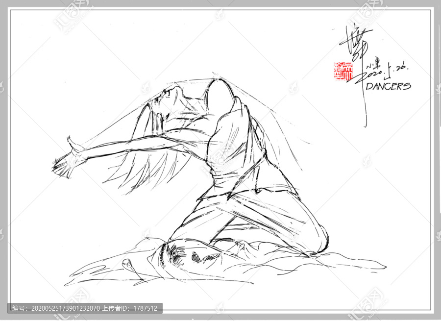 速寫畫舞者