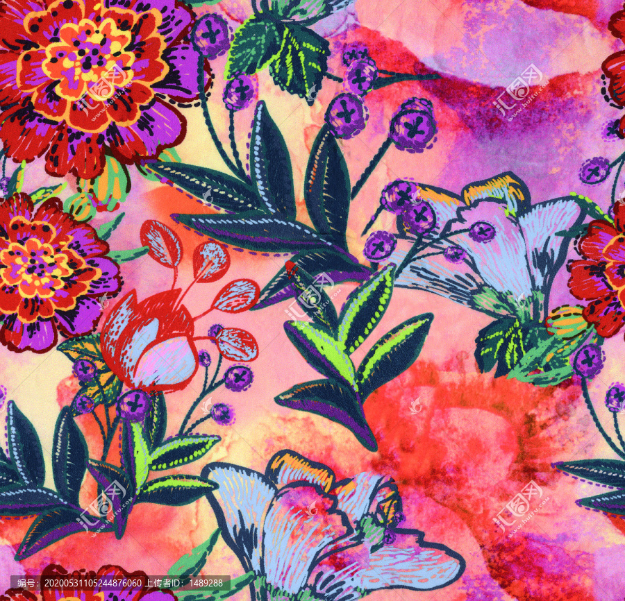 抽象紅花朵
