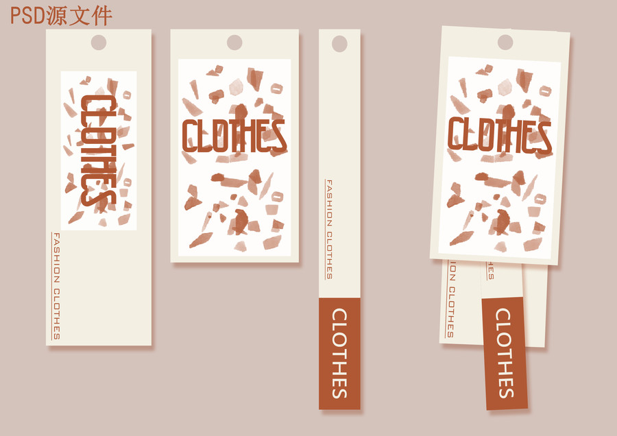 橘色CLOTHERS吊牌psd