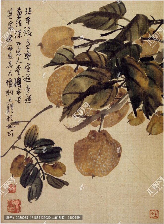 任伯年,水果花鸟图册