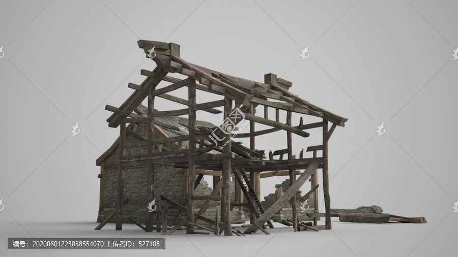 古建筑民居廢墟殘骸