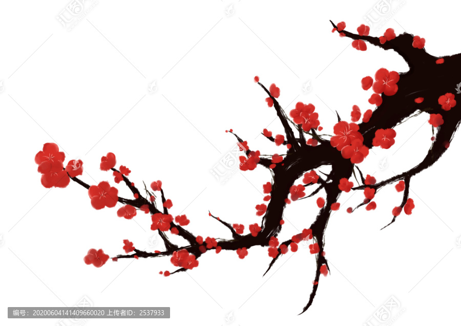 中國(guó)風(fēng)古典紅梅樹(shù)枝