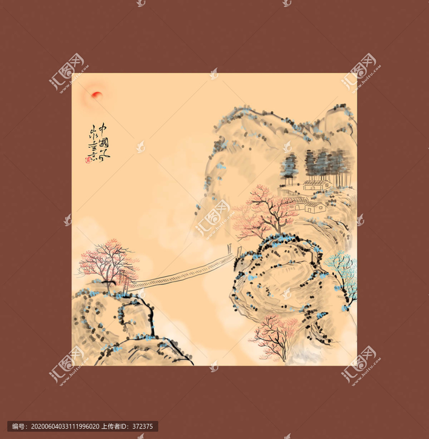 水墨抽象寫意山水畫
