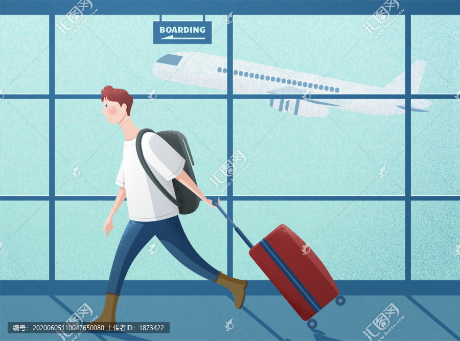 在機(jī)場(chǎng)拉著行李的旅客