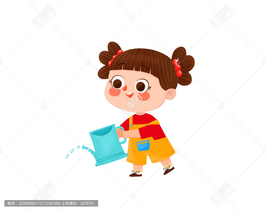 手繪卡通小女孩