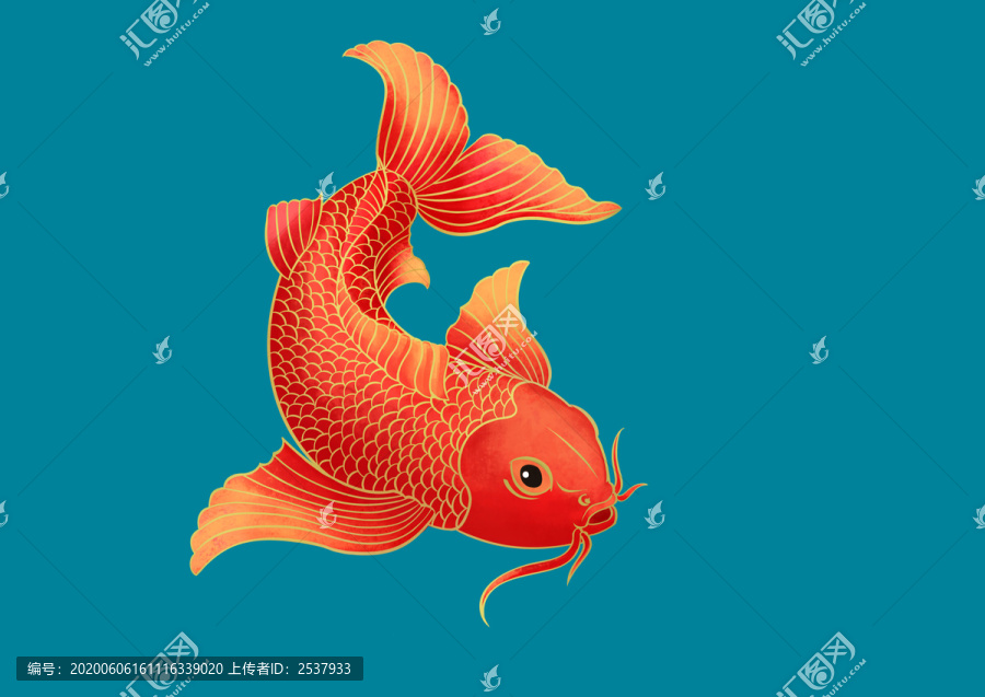 卡通紅色活靈活現(xiàn)鯉魚錦鯉