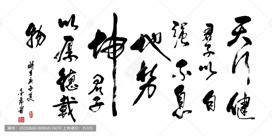 手寫(xiě)毛筆書(shū)法天行健