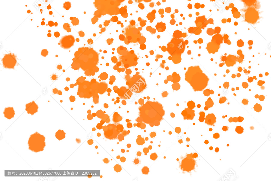 橙色墨点水彩晕染