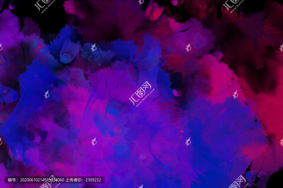 手繪紫色花開(kāi)水彩底紋
