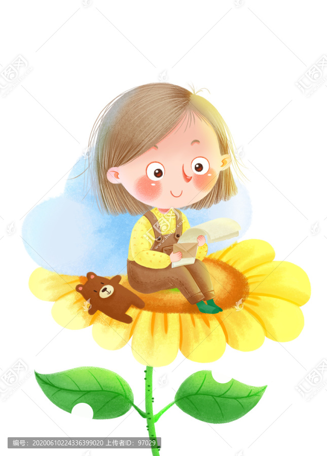 卡通小女孩兒童插畫繪本