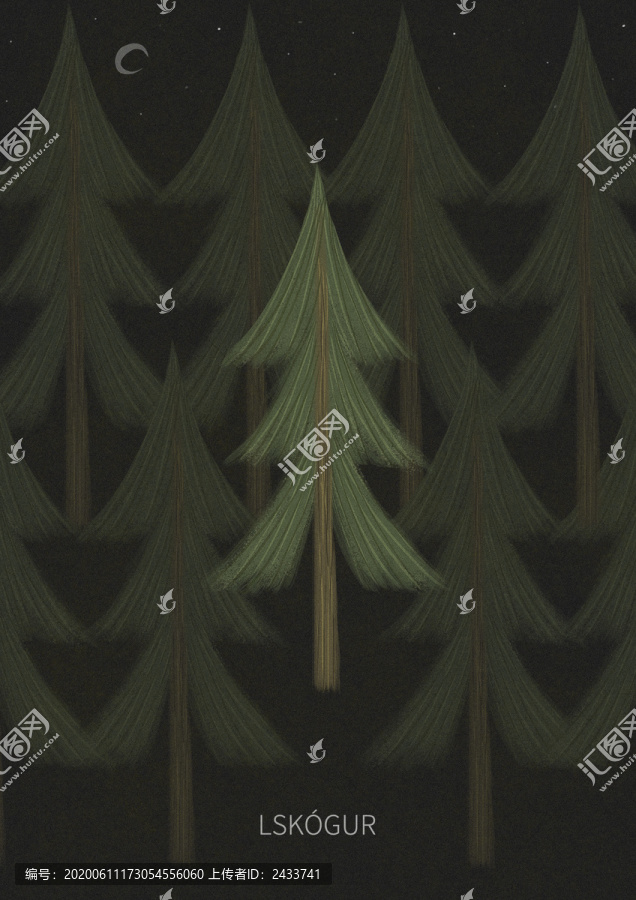 繪本風(fēng)森林圖案插畫