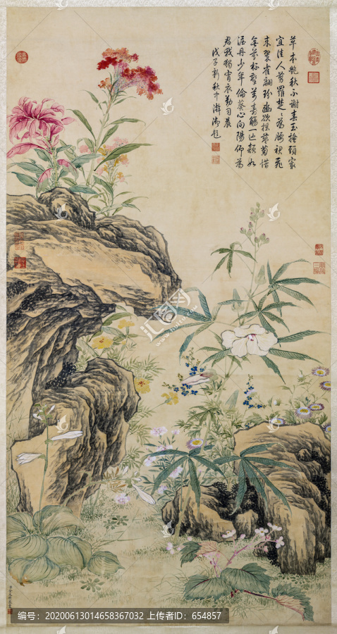 金廷標秋華高宗御題圖