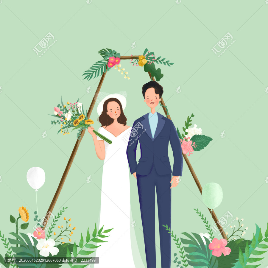 結(jié)婚婚禮場景手繪