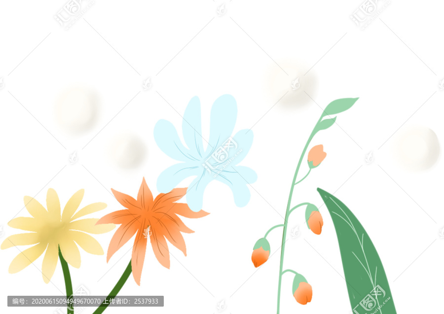 小清新底邊小花綠葉風(fēng)鈴草