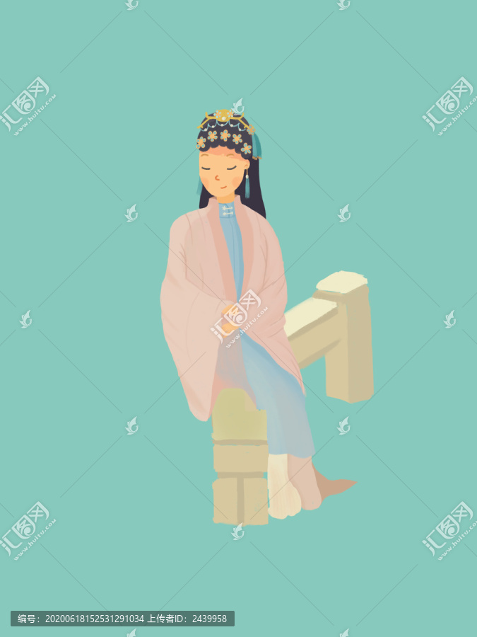 傳統(tǒng)國粹扁平風花旦psd