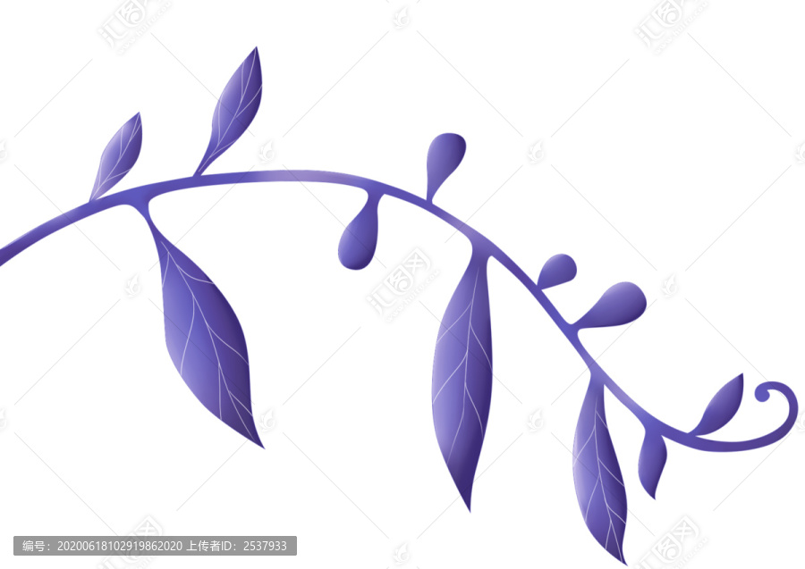 清新质感蓝紫色藤蔓植物纹理