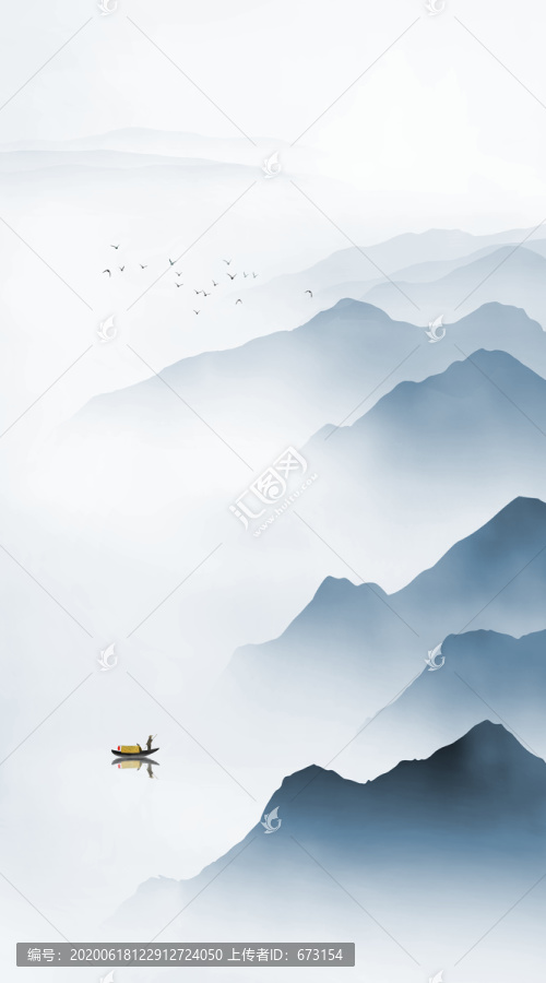 新中式水墨山水畫