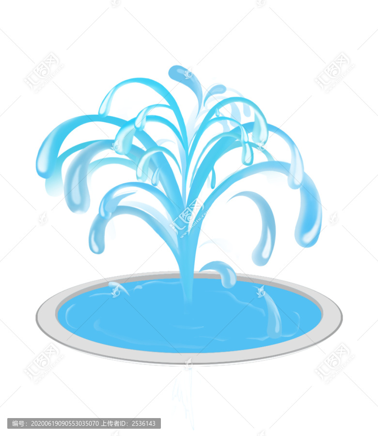卡通噴泉流水