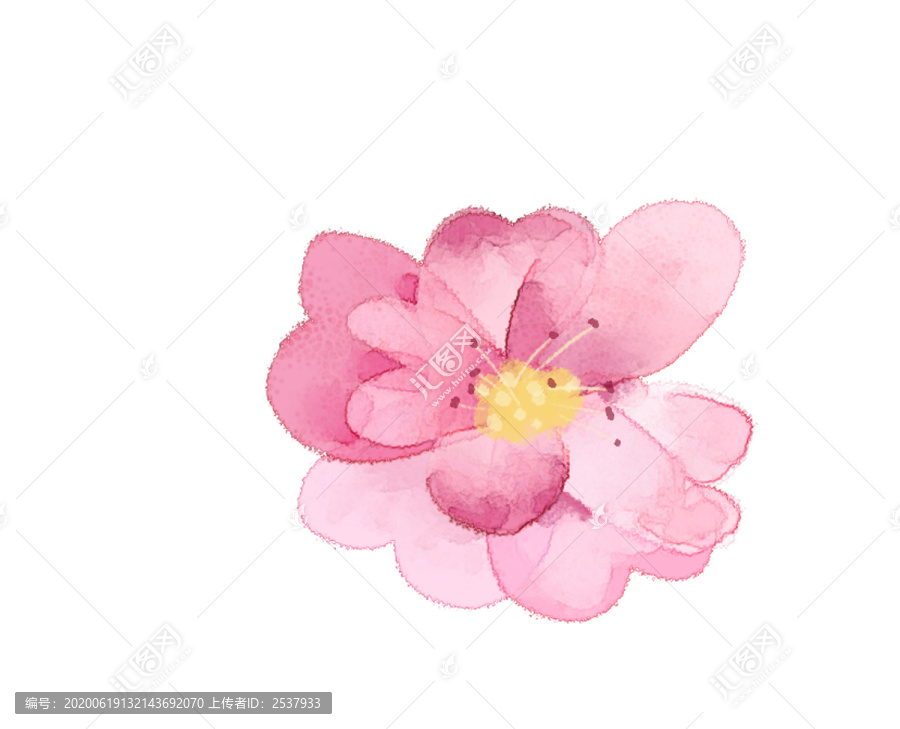 小清新水彩風(fēng)粉紅色花朵