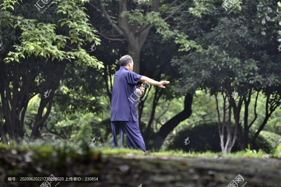 老年男人打太极拳