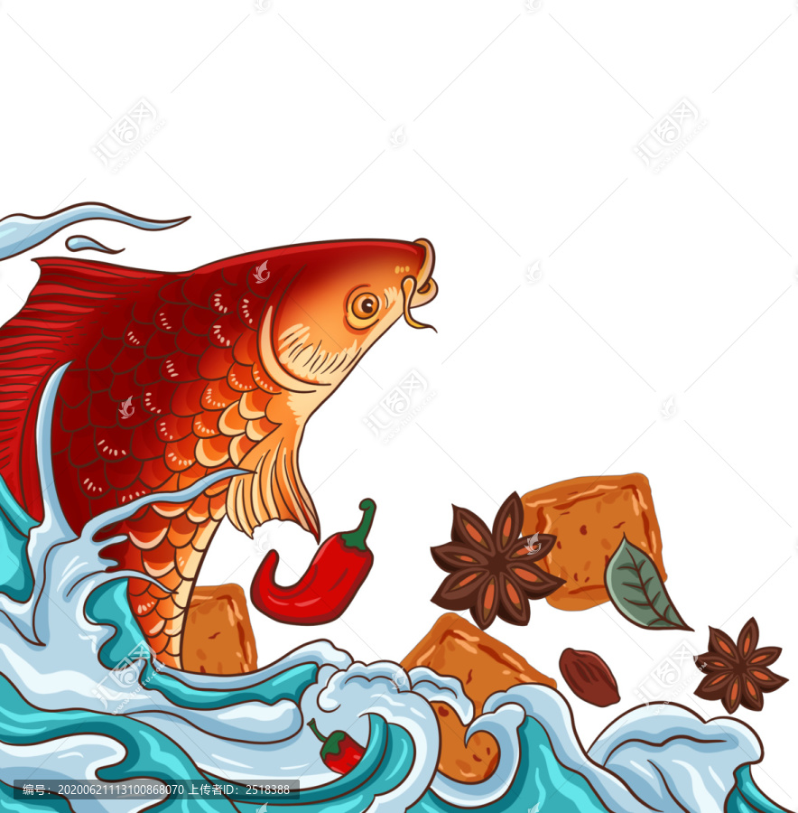 魚國潮插畫