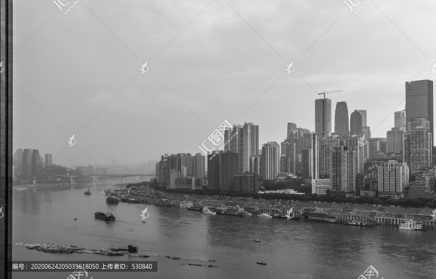 重庆都市风光黑白照片