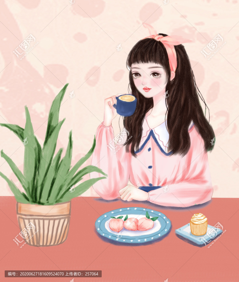 奶茶包裝插畫