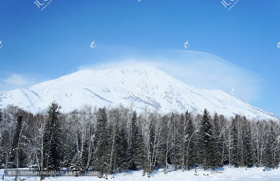 绝美冬日雪景新疆冰雪世界山森林