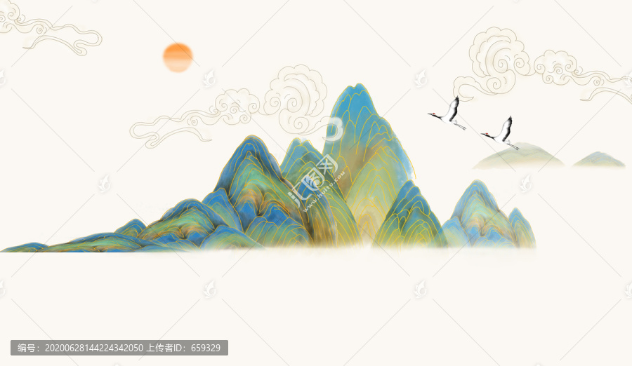 線條山水畫