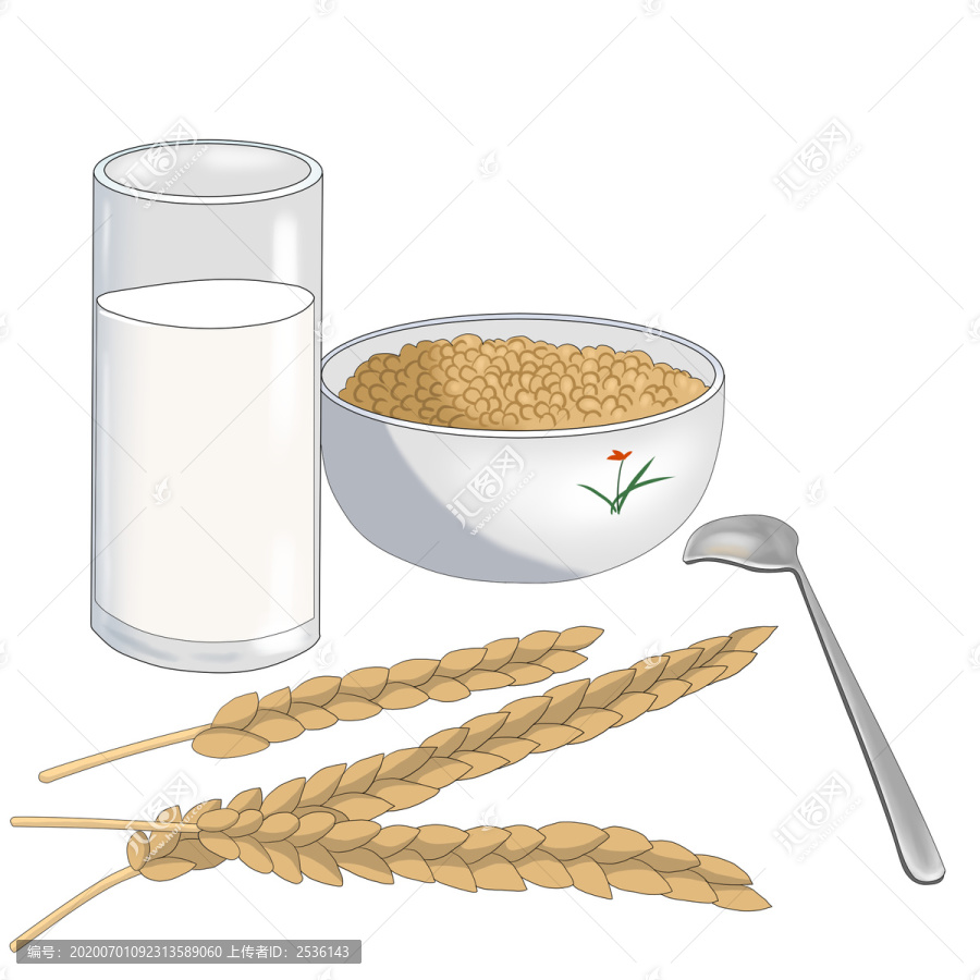 卡通牛奶燕麥