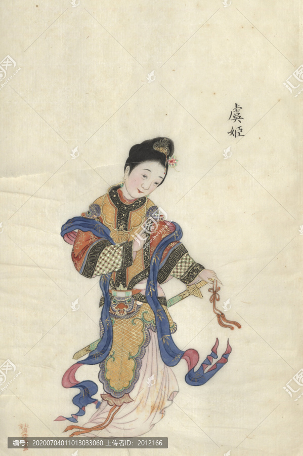 周培春古代美人圖虞姬