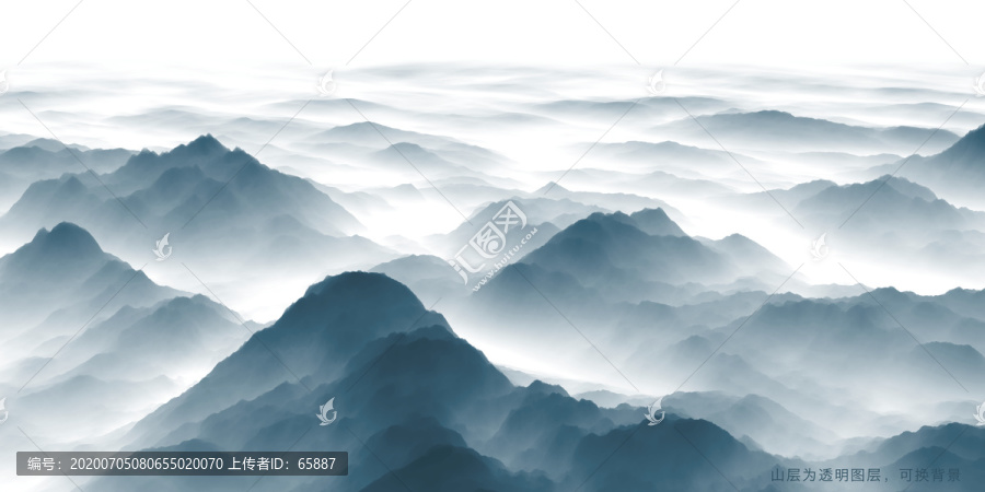 水墨山疊山