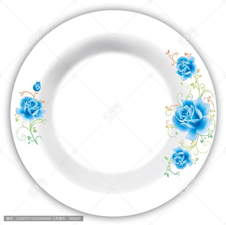 蓝玫瑰花餐具