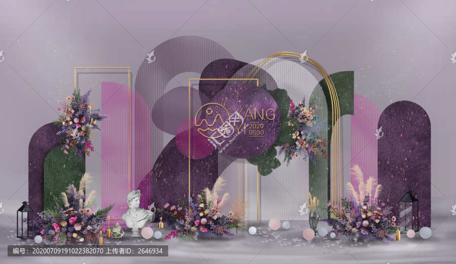紫色婚禮迎賓區(qū)