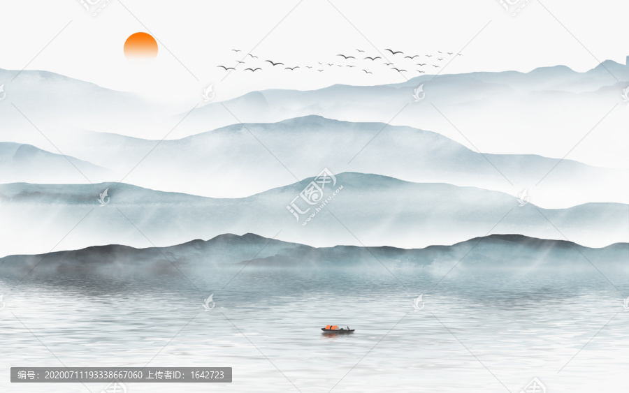 中式山水畫背景墻