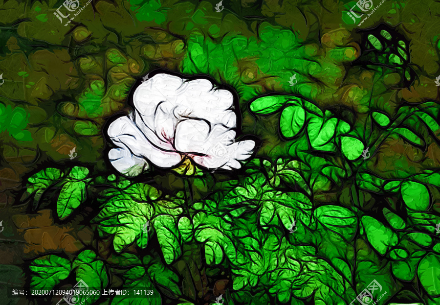 牡丹花油畫