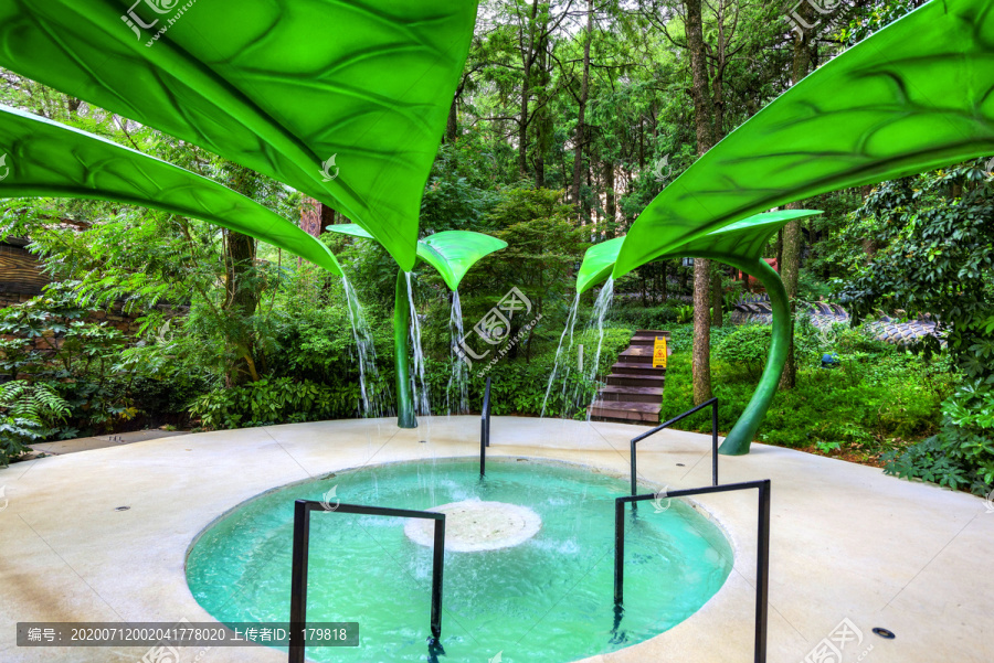 室外绿叶造型特色温泉