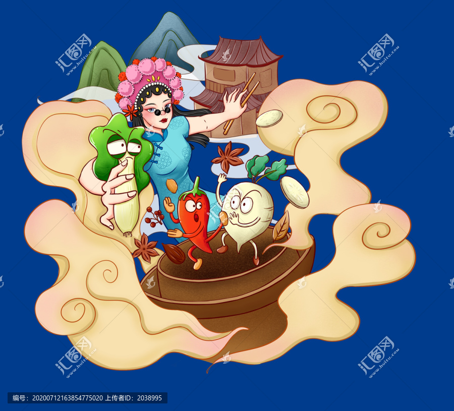 泡菜包裝插畫