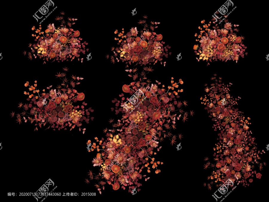 秋色黃色橙色紅色系婚禮手繪花藝