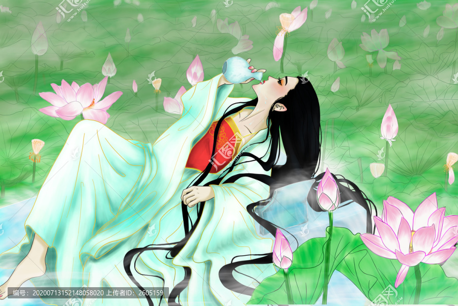 古風(fēng)美人飲酒