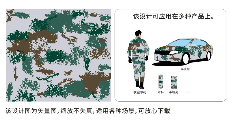 迷彩印花白綠色褐綠色紋理