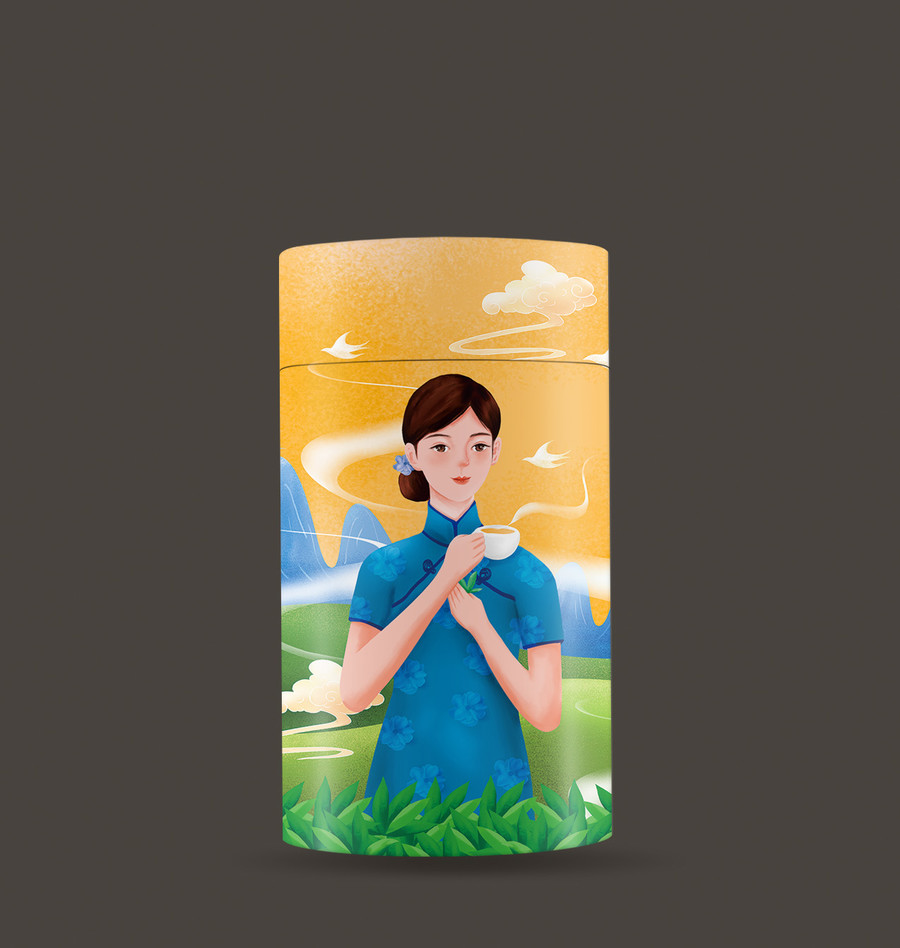 旗袍美女茶葉包裝