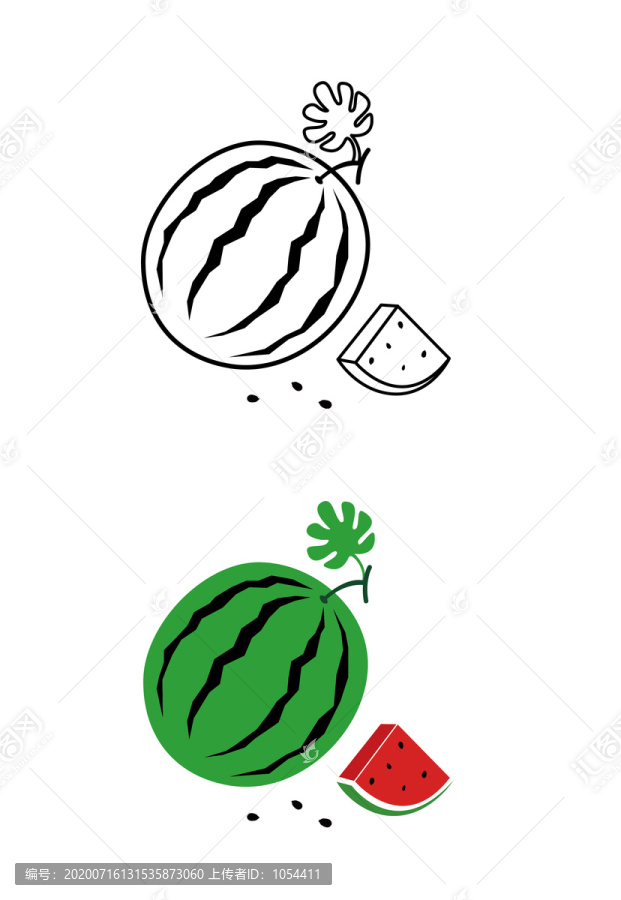 西瓜卡通簡(jiǎn)筆畫(huà)