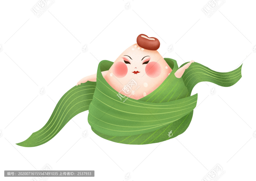 原創(chuàng)手繪插畫端午節(jié)紅豆粽子
