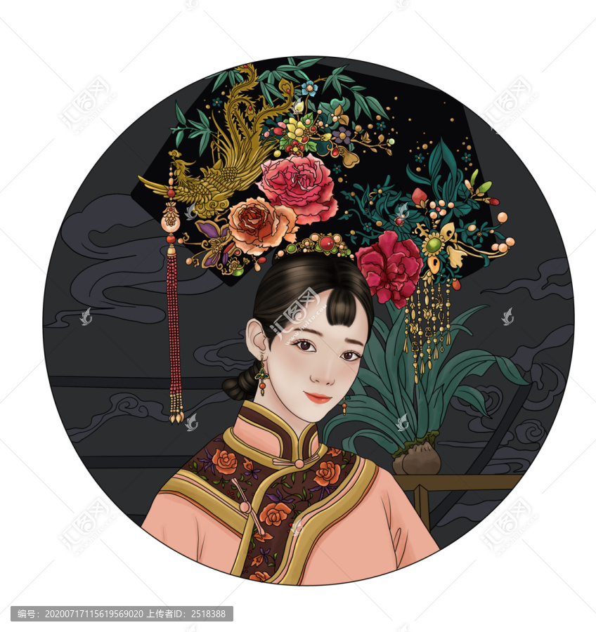 中国风插画古风美女