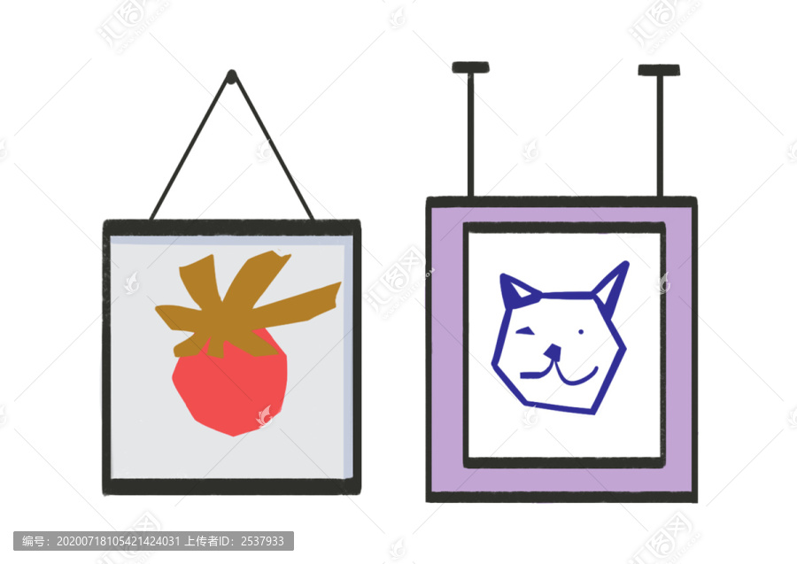 原創(chuàng)手繪卡通風(fēng)可愛(ài)室內(nèi)兒童掛畫(huà)