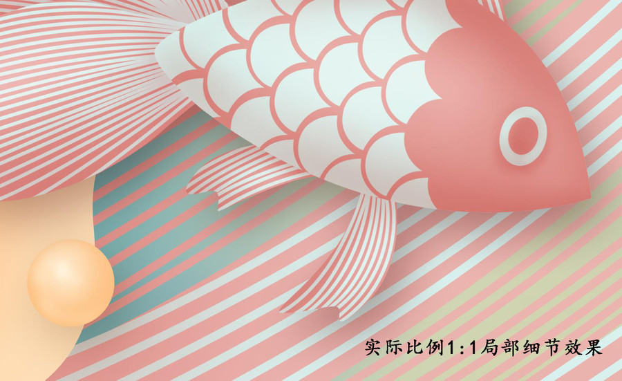 抽象線條創(chuàng)意繽紛游樂園壁畫分層