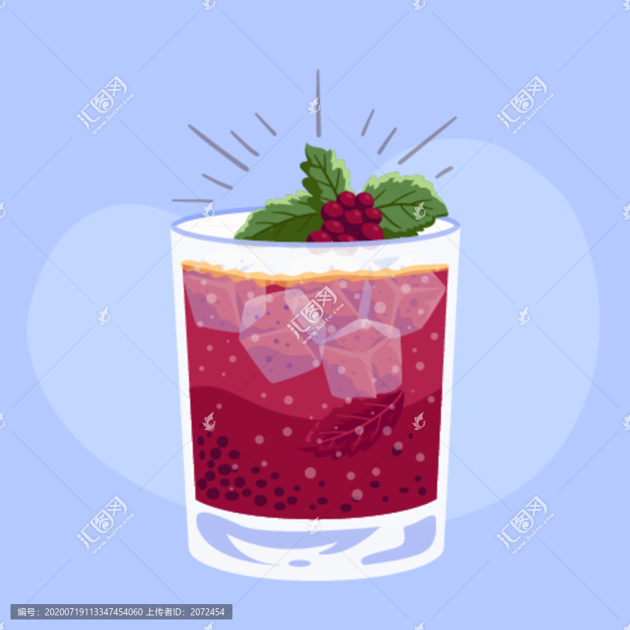 美食果汁飲料矢量手繪插畫