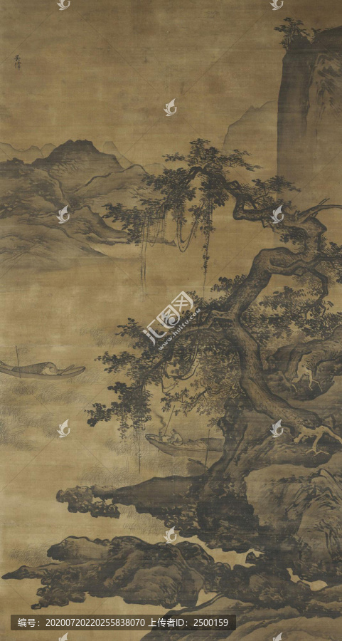 吳偉風(fēng)景畫柳蔭炊釣圖